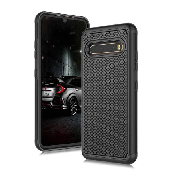 Designed for LG V60 ThinQ Case,Silicone TPU Hard Platic Clear Back Cases Heavy Drop Protective Dustproof Anti-Drop Shockproof Soft Dual Layer Rugged Bumper Cover for LG V60 ThinQ 6.8 2020 